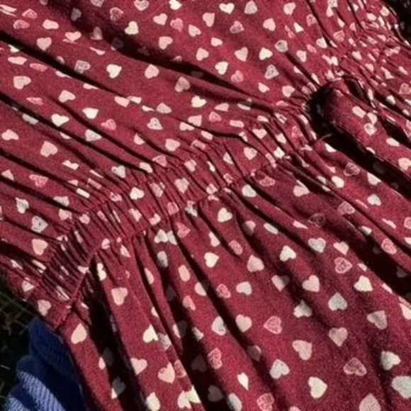 Abercrombie & Fitch Big Kid Size Medium Shorts Burgundy Heart Romper Henley - Picture 9 of 10